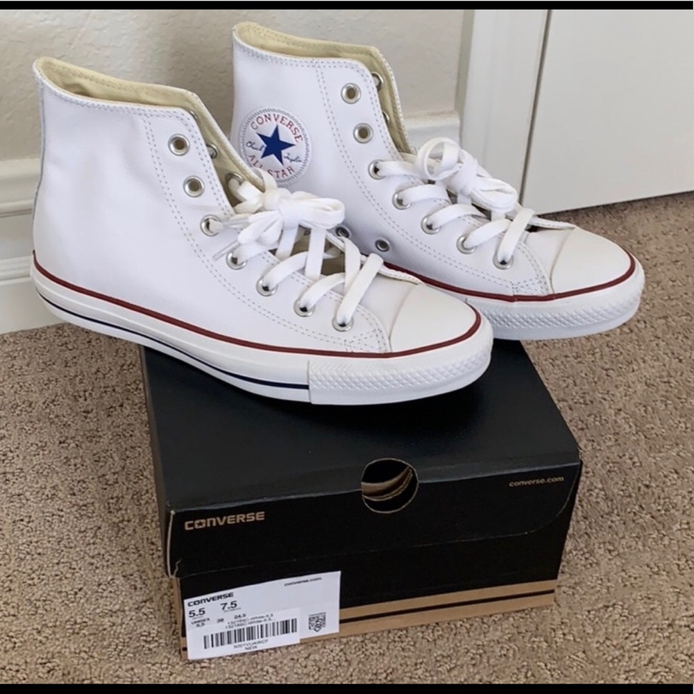 White Leather Converse